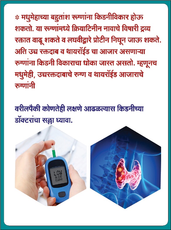 Diabetes, high BP and thyroid — kidney health awareness card