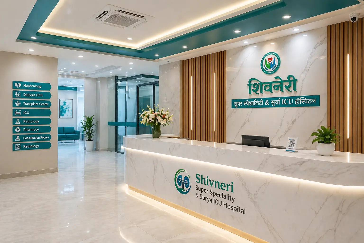 Shivneri Super Speciality & Surya ICU Hospital Reception, Parbhani